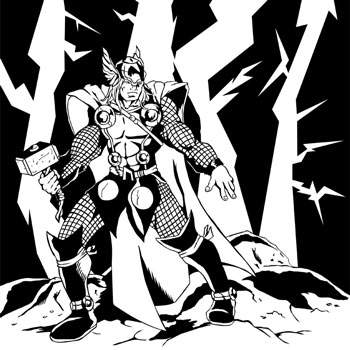 Thor Digitally Inked in Adobe Illustrator