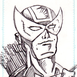 Sketch Card – Hawkeye of the Avengers