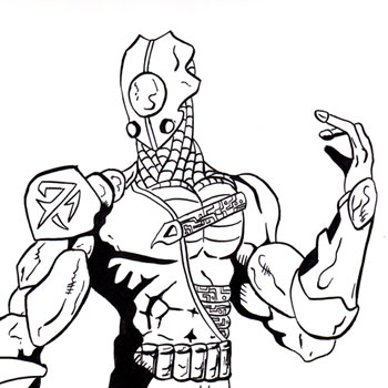 Dra’Zun, Guardian Droid Original Inks